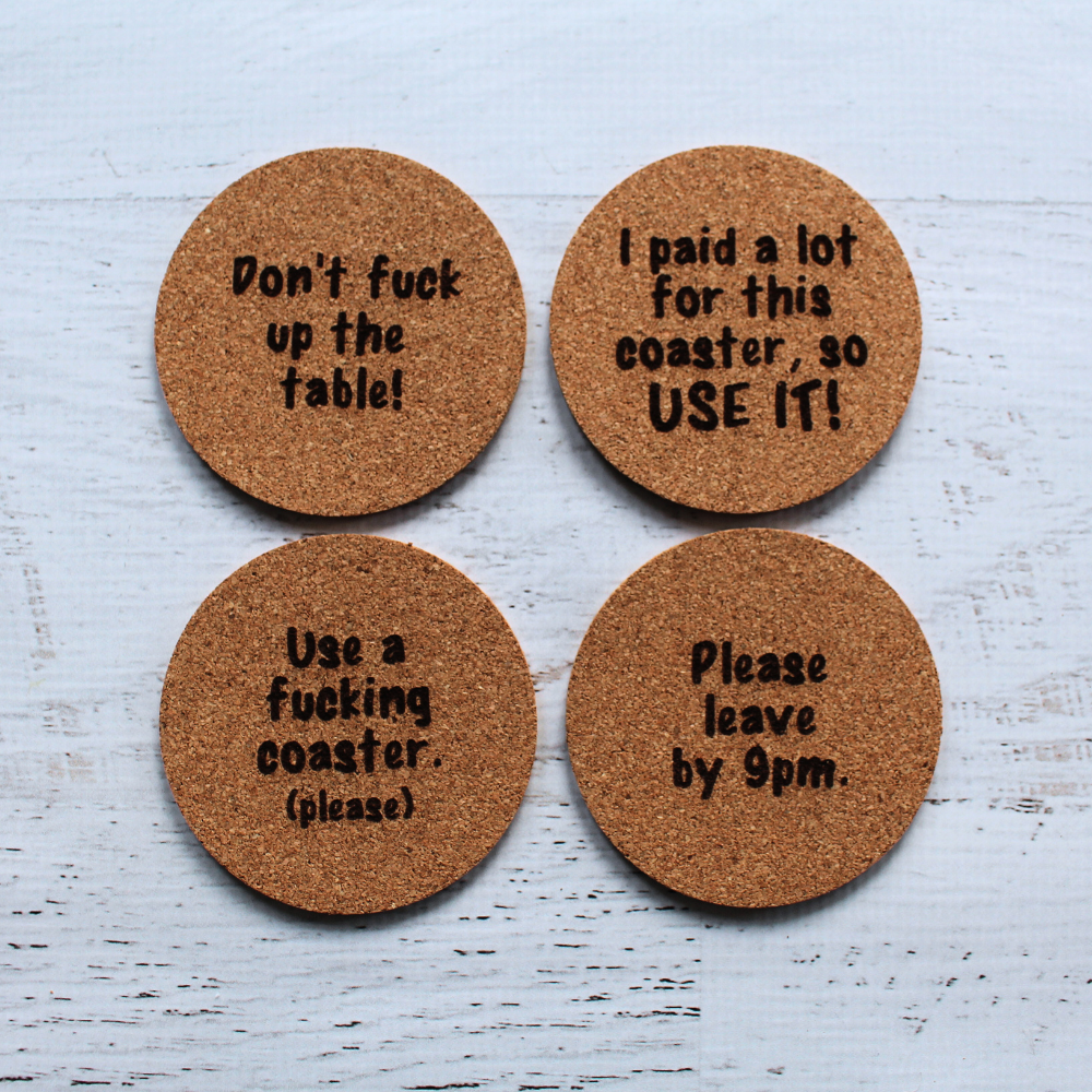 Funny best sale table coasters