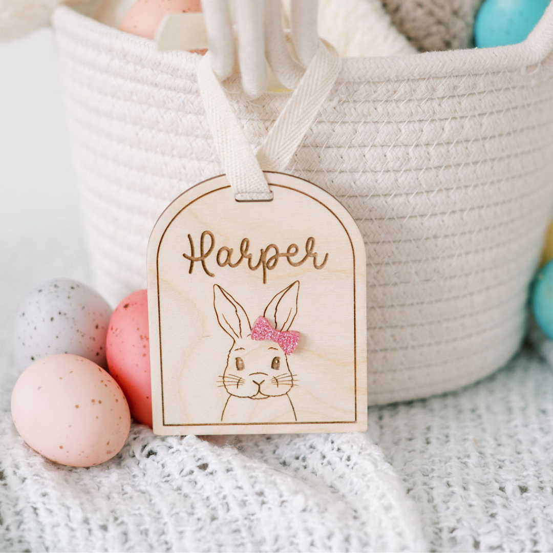 Arched Easter Bunny Basket Tags