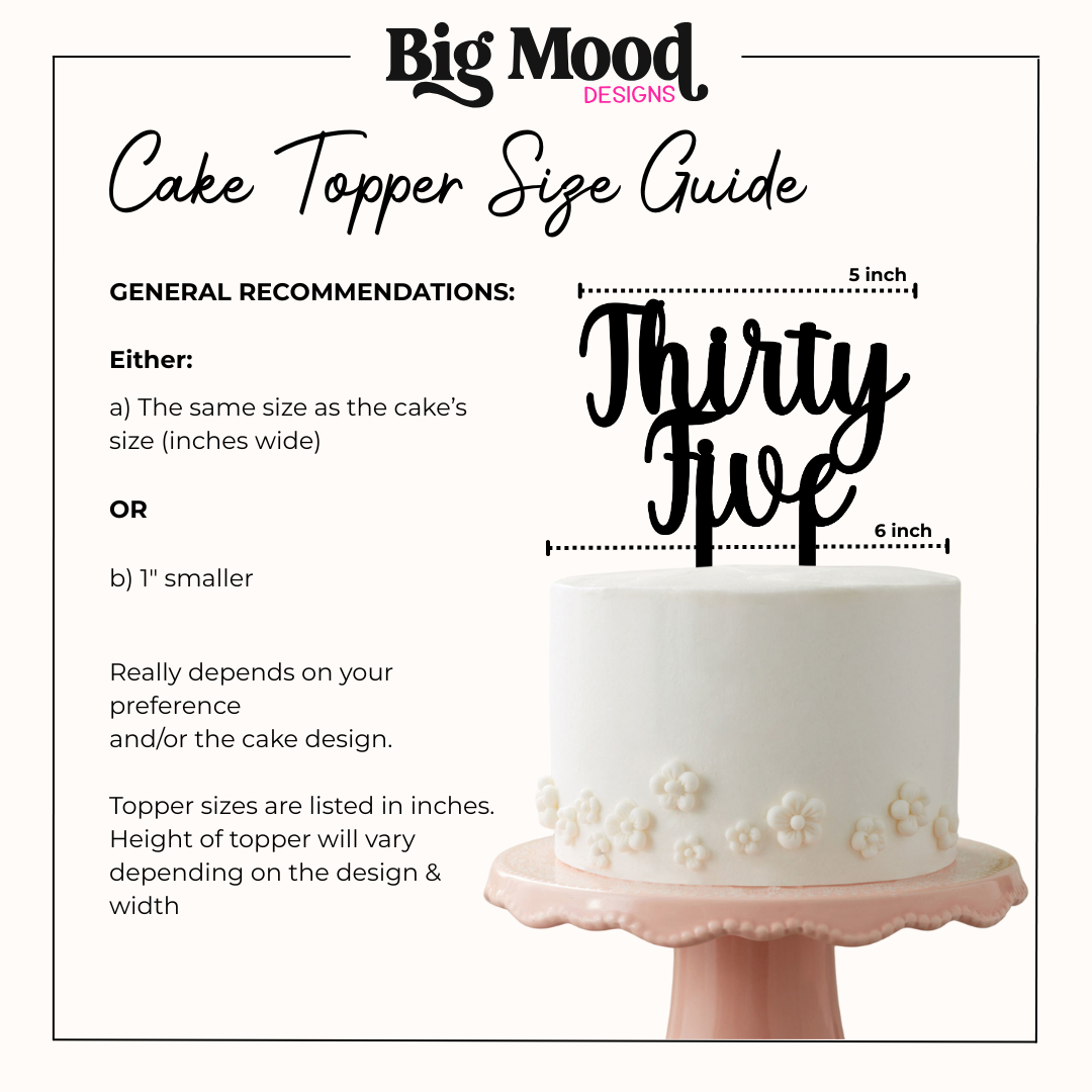 Topper Gool Thirty Five Cake Topper – Big Mood Designs