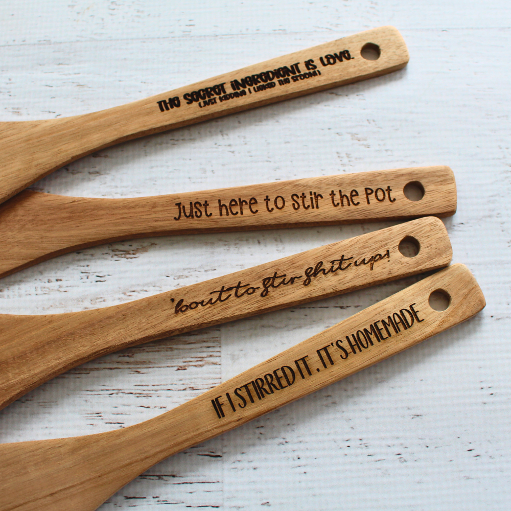 Spoon Writing Engraved Wooden Spoon – Big Mood Designs