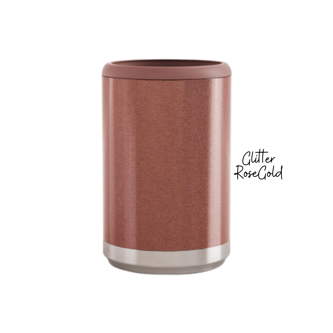 Maars Skinny Can Cooler Red Sparkle Stainless Steel 12oz